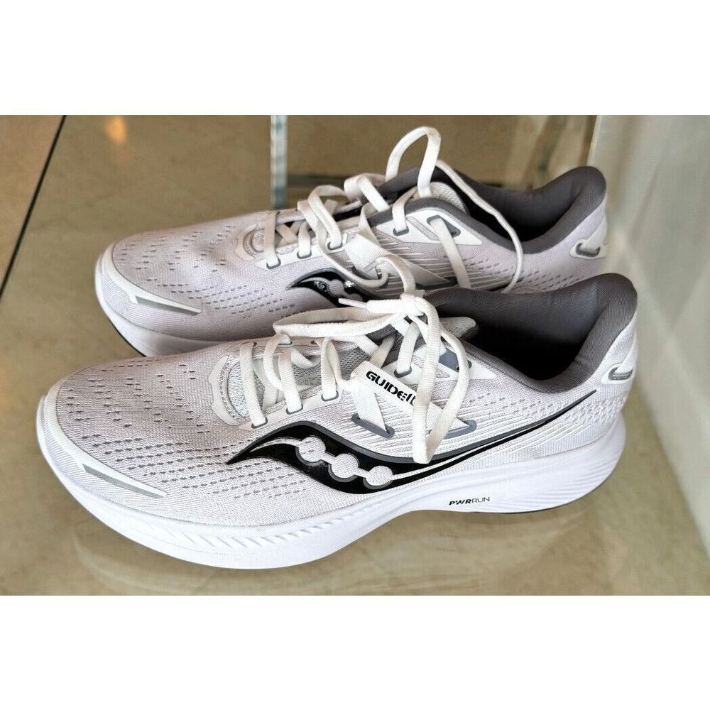 Mens 9.5 - Saucony Guide 16 White Black